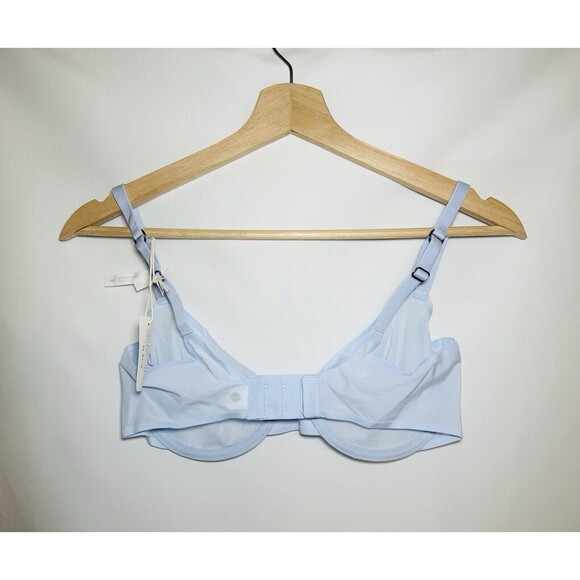 AERIE SMOOTHEZ Sheer Unlined Underwired Pale Blue Balconette Bra 34D NWT - Picture 2 of 6